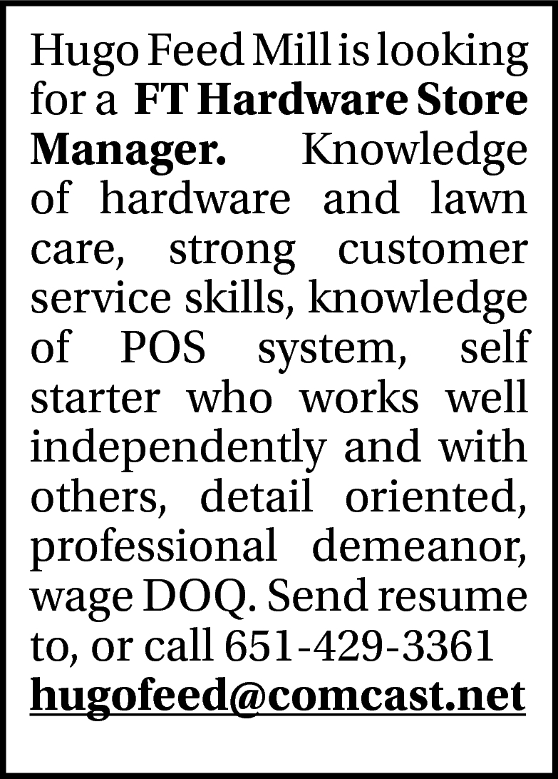 FT Hardware Store Manager
