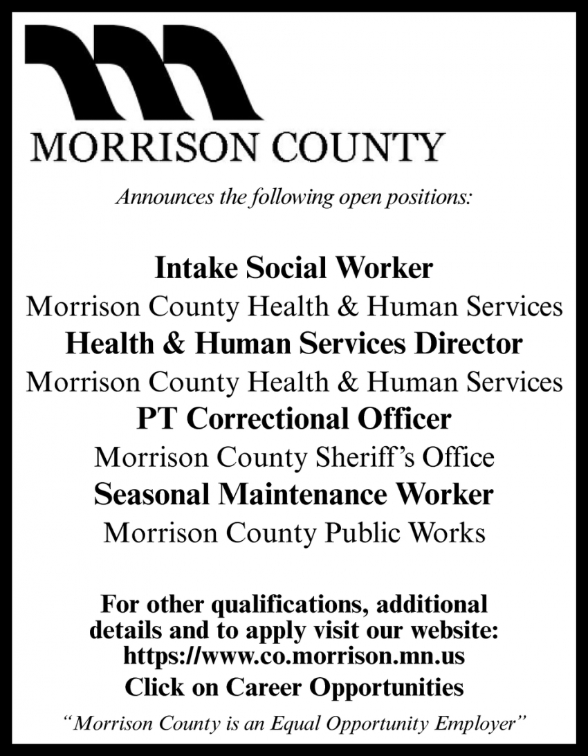 Intake Social Worker - Health & Human Services Director