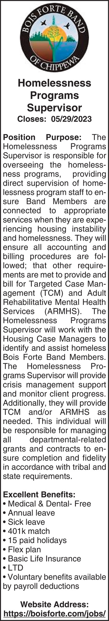 Homelessness Programs Supervisor