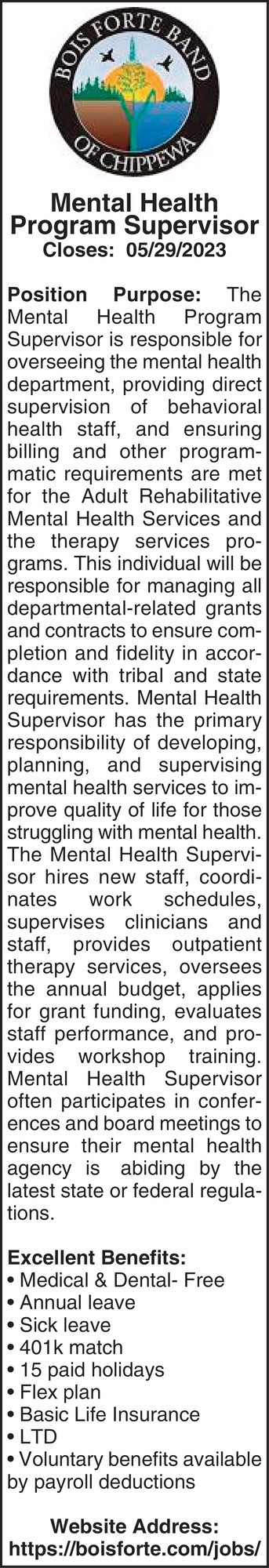Mental Health Program Supervisor