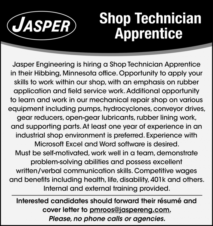 Shop Technician Apprentice