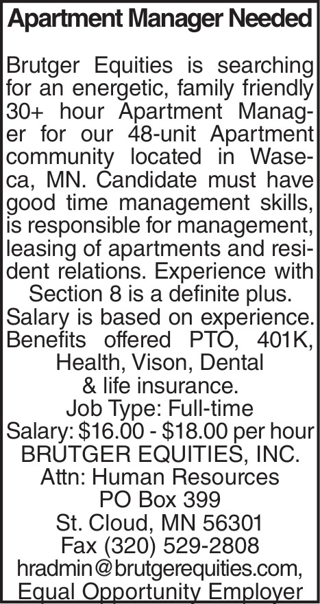 Apartment Manager Needed