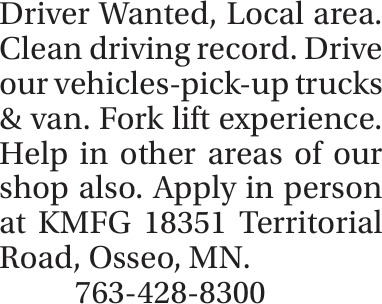 Driver Wanted