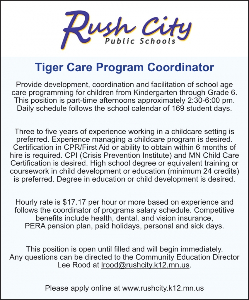 Tiger Care Program Coordinator