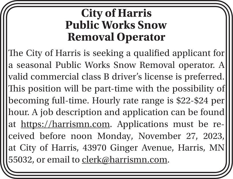 Public Works Snow Removal Operator