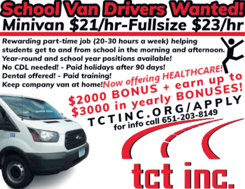 School Van Drivers Wanted!