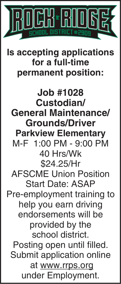 Custodian/General Maintenance/Grounds/Driver