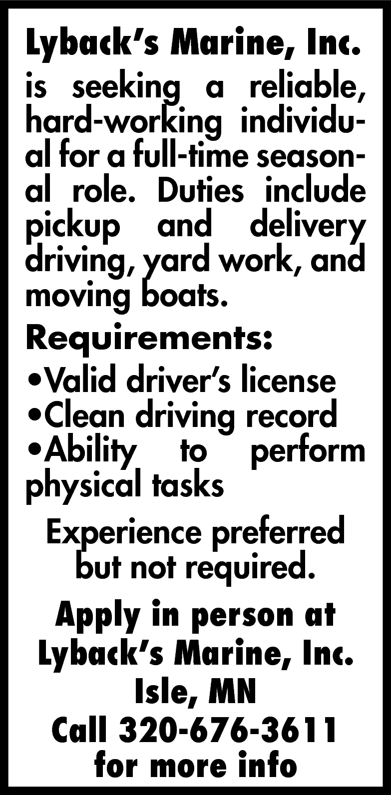 Lyback's Marine Inc