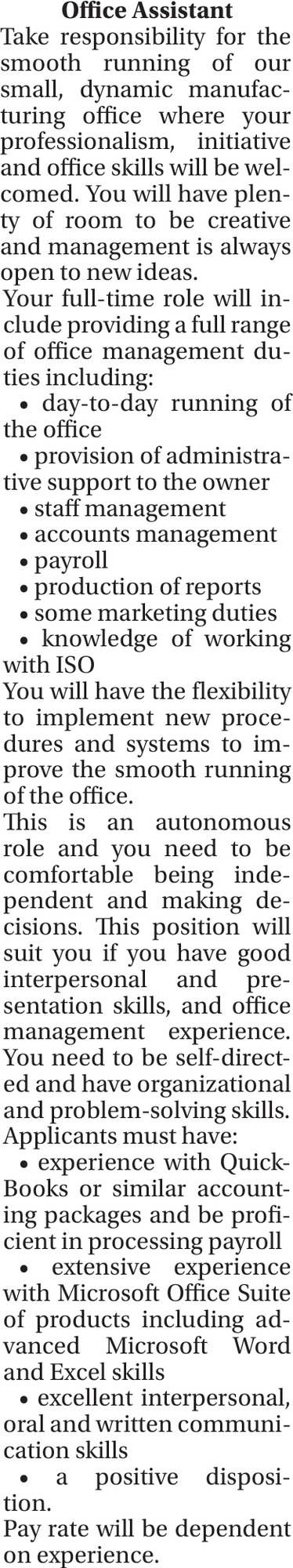 Office Assistant Job