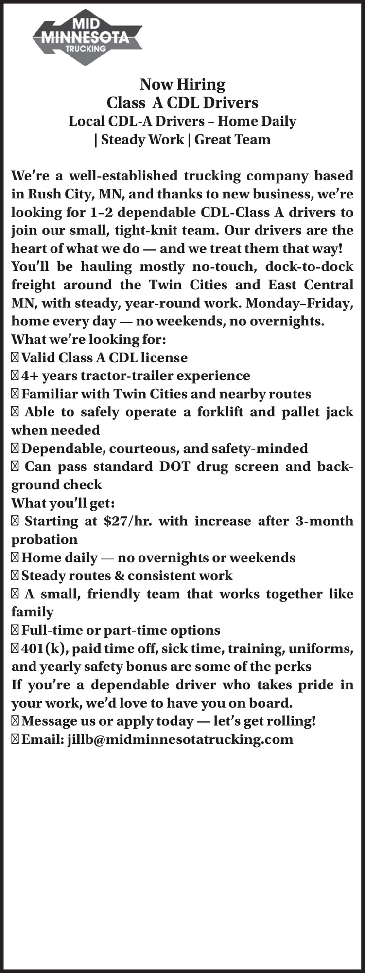 Mid Minnesota Trucking