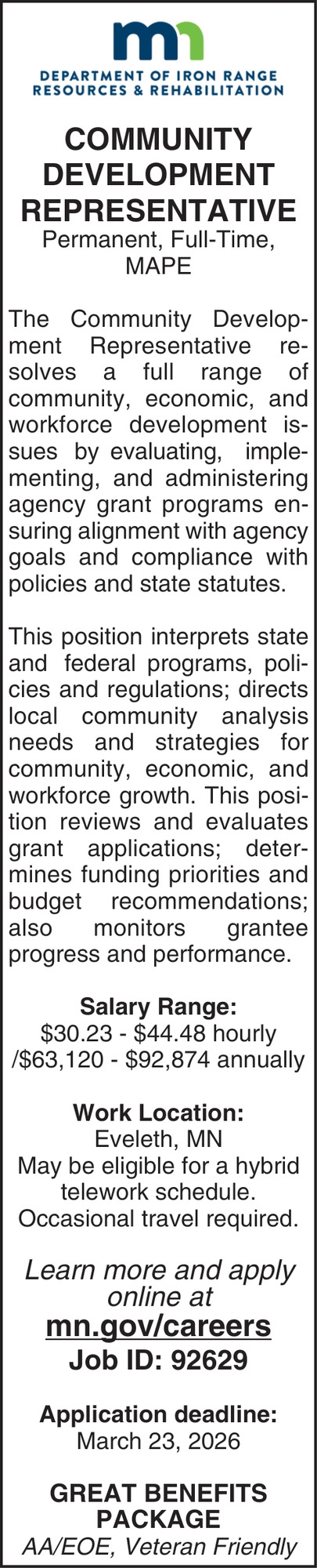 Minnesota Department of Iron Range Resources & Rehabilitation