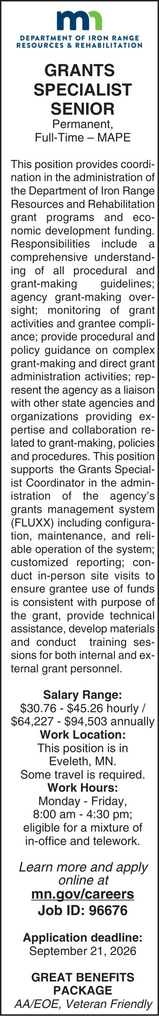 Minnesota Department of Iron Range Resources & Rehabilitation