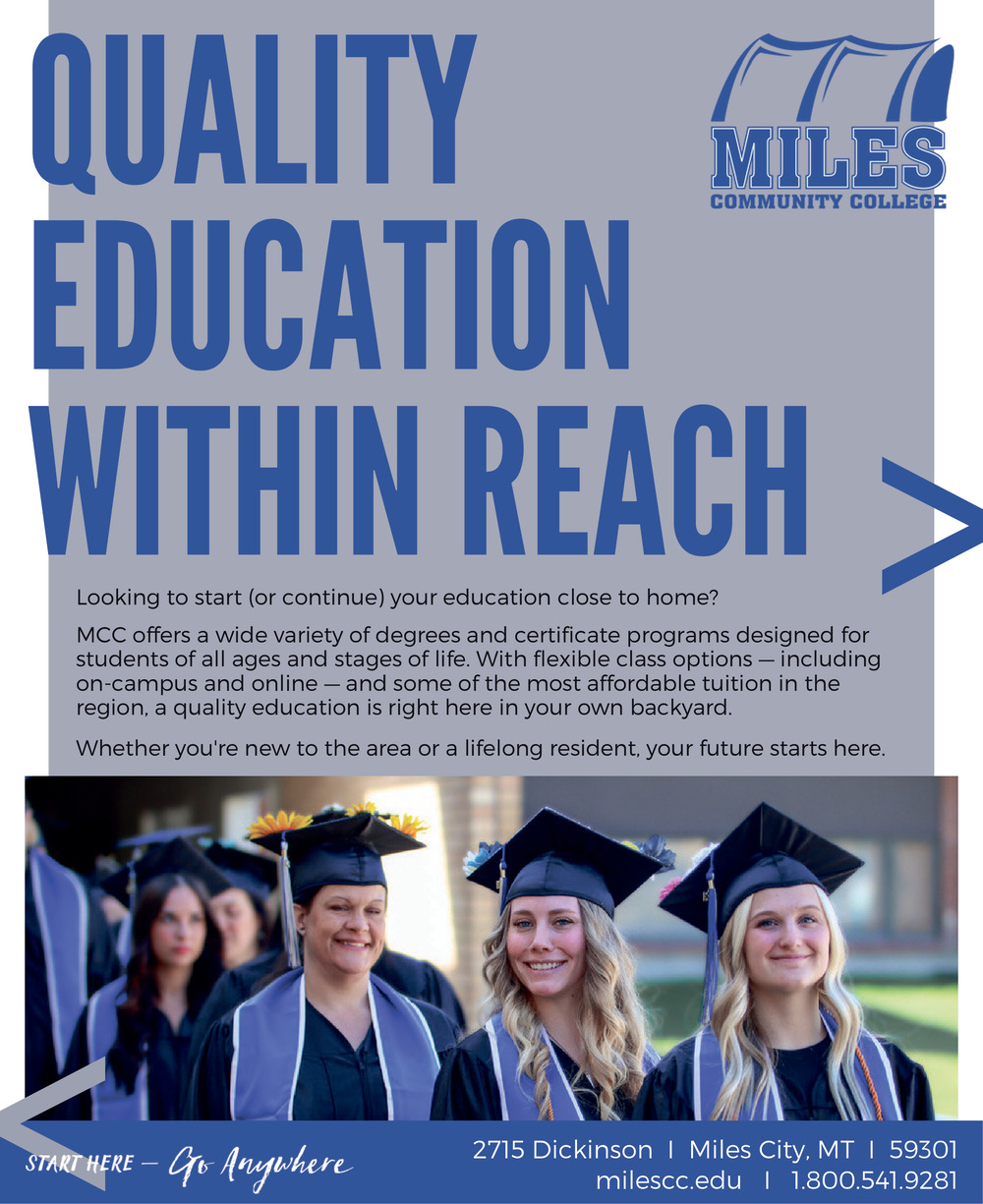 Quality Education Within Reach, Miles Community College, Miles City, MT