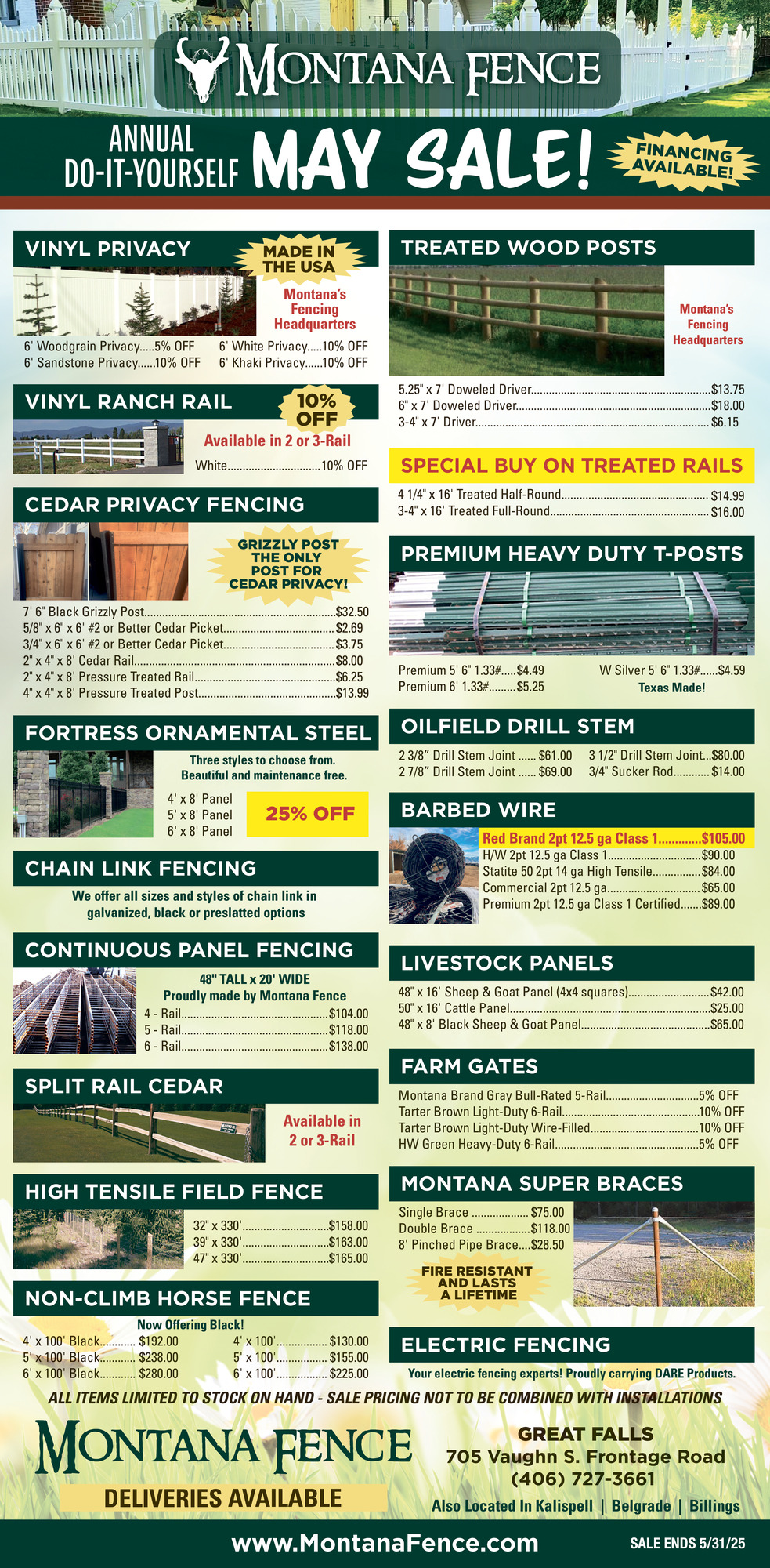 May Sale!, Montana Fence - Great Falls