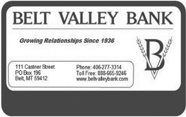 Growing Relationships Since 1936, Belt Valley Bank, Belt, MT