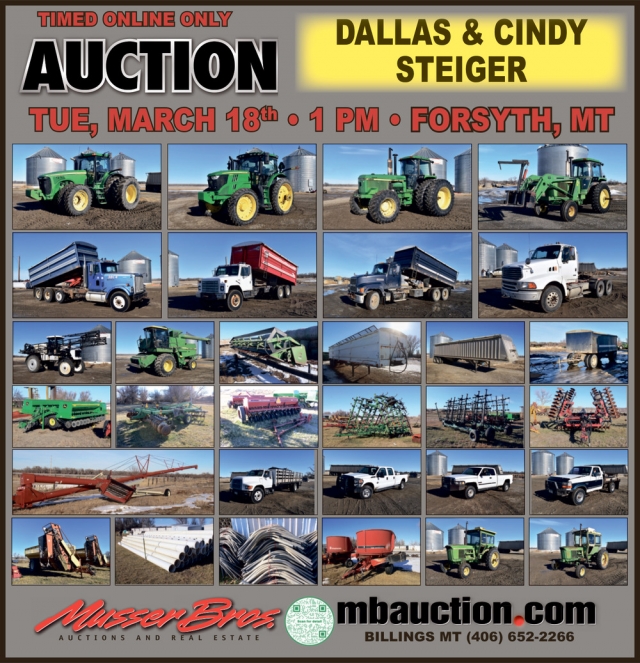 Timed Online Only Auction, Musser Bros Auctions and Real Estate, Billings, MT