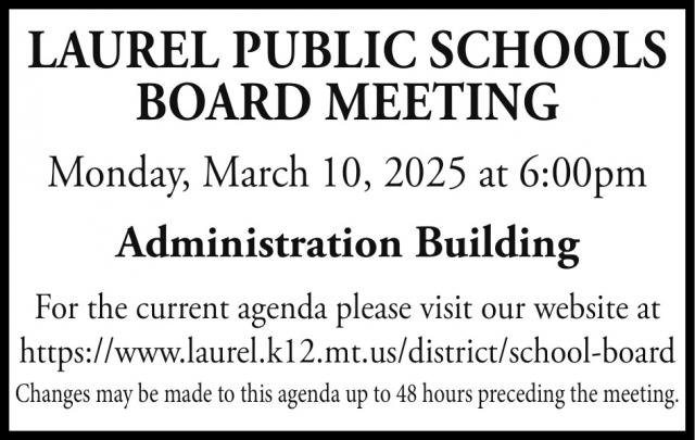 Board Meeting, Laurel Public Schools Board Meeting (March 10, 2025)