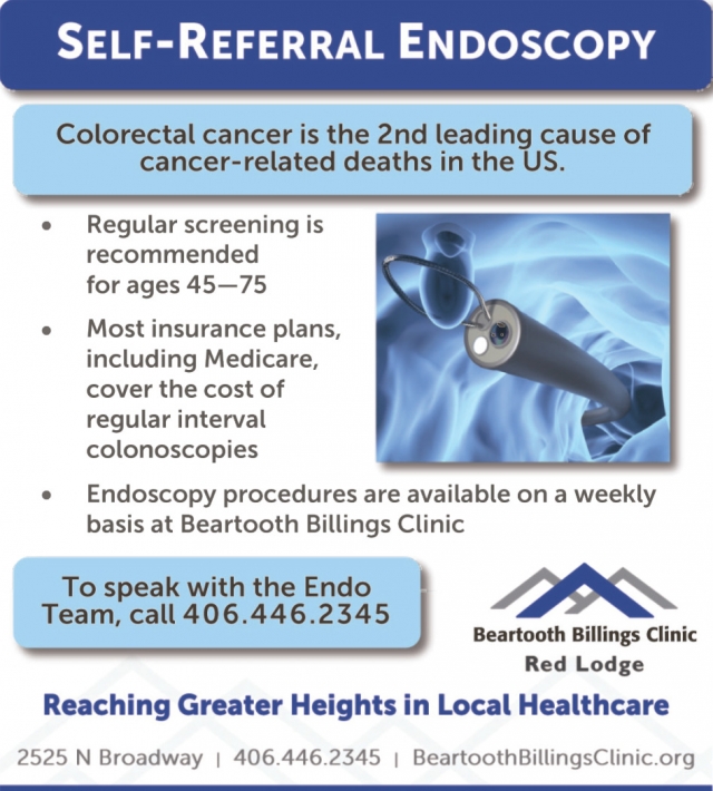 Self-Referral Endoscopy, Beartooth Billings Clinic, Red Lodge, MT