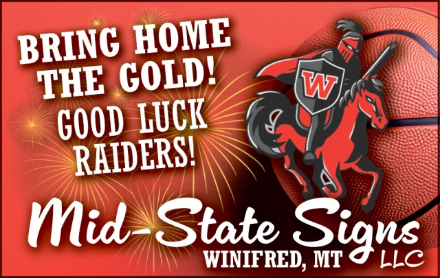 Good Luck at State Bearcats!, Mid-State Signs, LLC, Winifred, MT