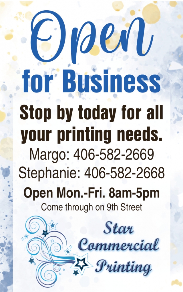 Open for Business, Star Commercial Printing