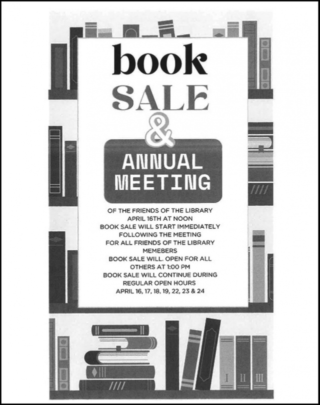 Book Sale, Book Sale & Annual Meeting (April 16-24, 2025)