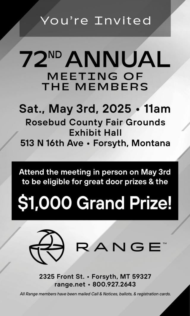72nd Annual Meeting of The Members, Range, Forsyth, MT