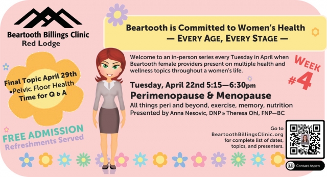 Beartooth Is Committed to Women's Health, Beartooth Billings Clinic, Red Lodge, MT