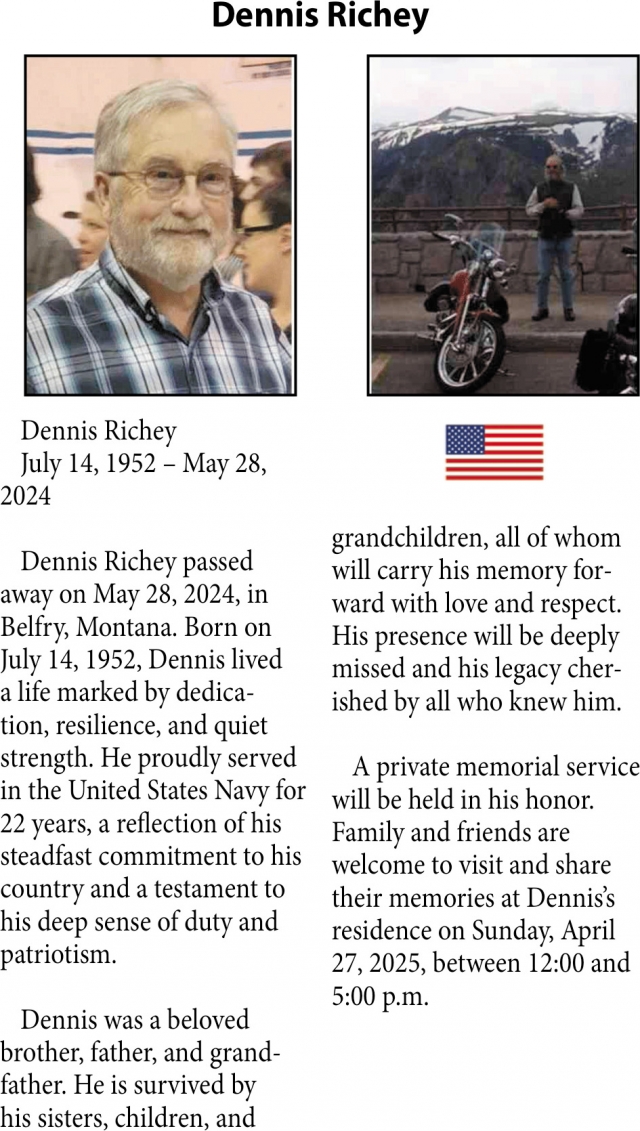 Dennis Richey, Obituaries, Glendive, MT