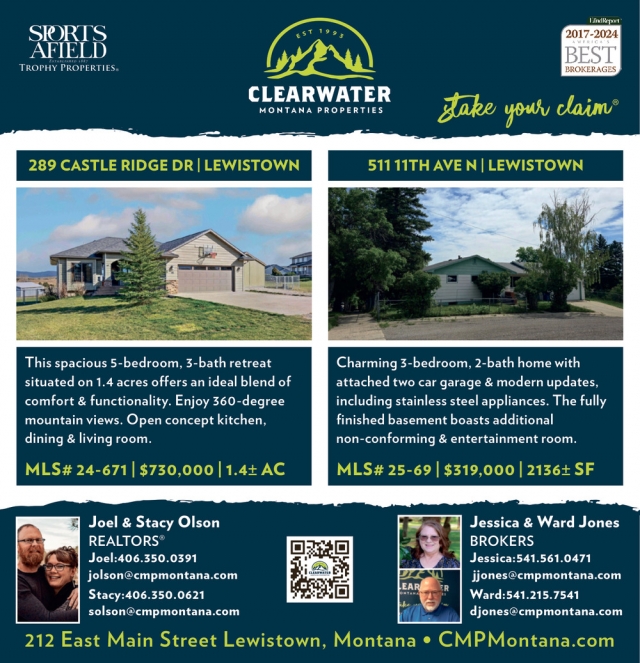 289 Castle Ridge Dr / Lewistown, Clearwater Montana Properties - Joel & Stace Olson / Jessica & Ward Jones, Lewistown, MT