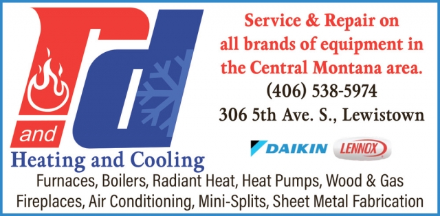 Heating & Cooling Services, R & D Heating, Inc., Lewistown, MT