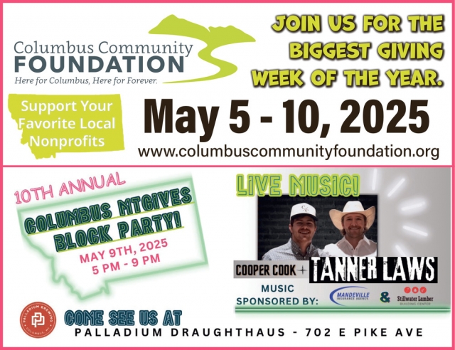 Join Us for The Biggest Giving Week of The Year., Columbus Community Foundation, Columbus, MT