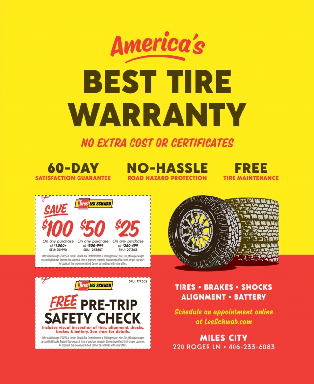 Best Tire Warranty, Les Schwab Miles City