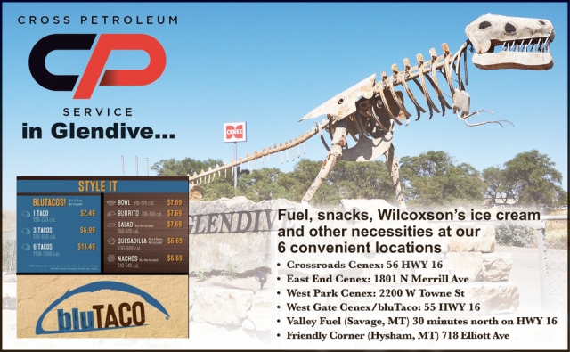 Fuel, Snacks, Wilcoxson's Ice Cream, Cross Petroleum, Glendive, MT