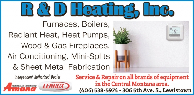 Heating Services, R & D Heating, Inc., Lewistown, MT