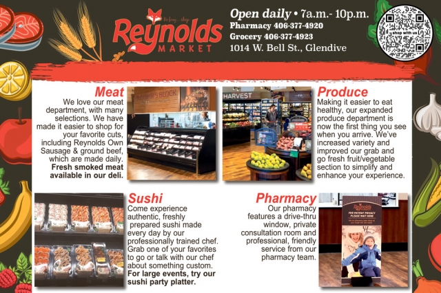 Open Daily, Reynolds Market, Sidney, MT