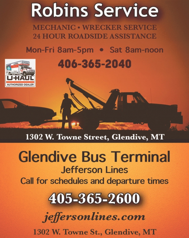 Wrecker Service, Robins Service, Glendive, MT