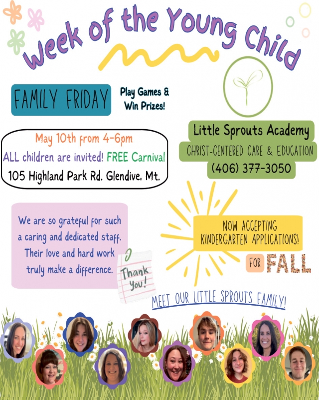 Week of the Young Child, Little Sprouts Academy, Glendive, MT