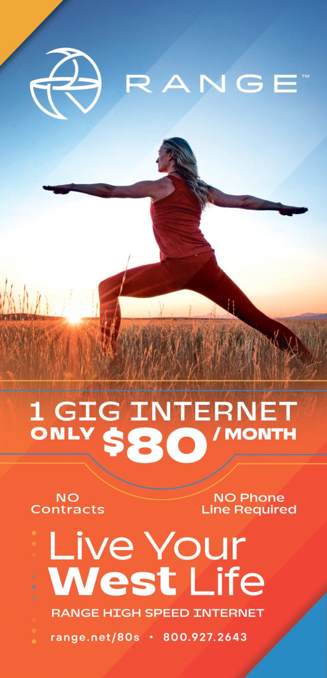 1 Gig Internet Only $80/Month, Range, Forsyth, MT