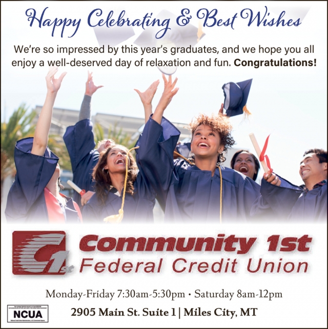 Happy Celebrating & Best Wishes, Community 1st Federal Credit Union, Ekalaka, MT
