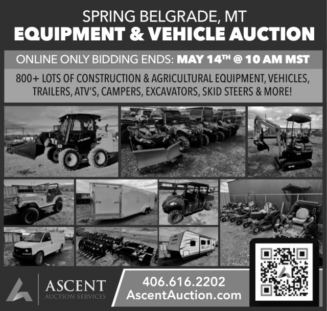 Equipment & Vehicle Auction, Ascent Auction Services, Lewistown, MT