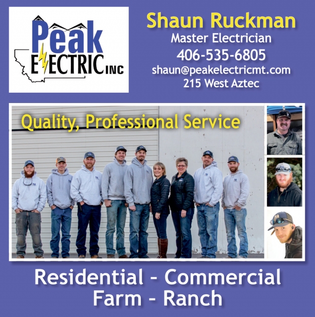 Quality, Professional Service, Peak Electric Inc, Lewistown, MT