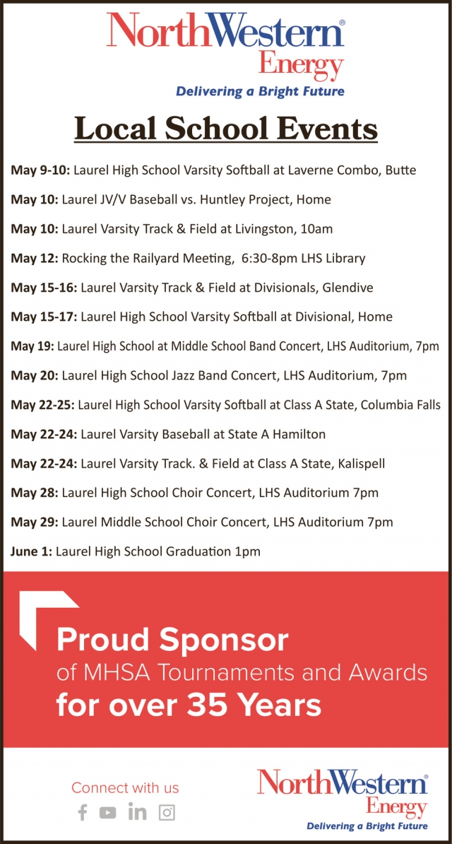 Local School Events, NorthWestern Energy, Billings, MT