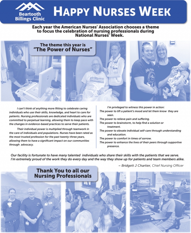 Happy Nurses Week, Beartooth Billings Clinic, Red Lodge, MT