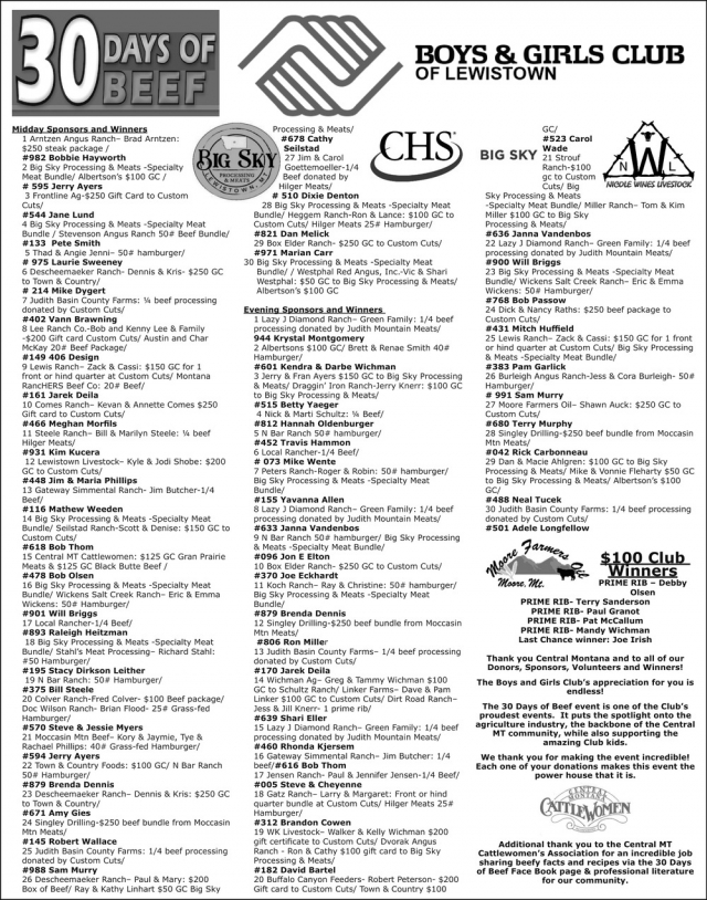 30 Days of Beef, Boys & Girls Club of Lewistown