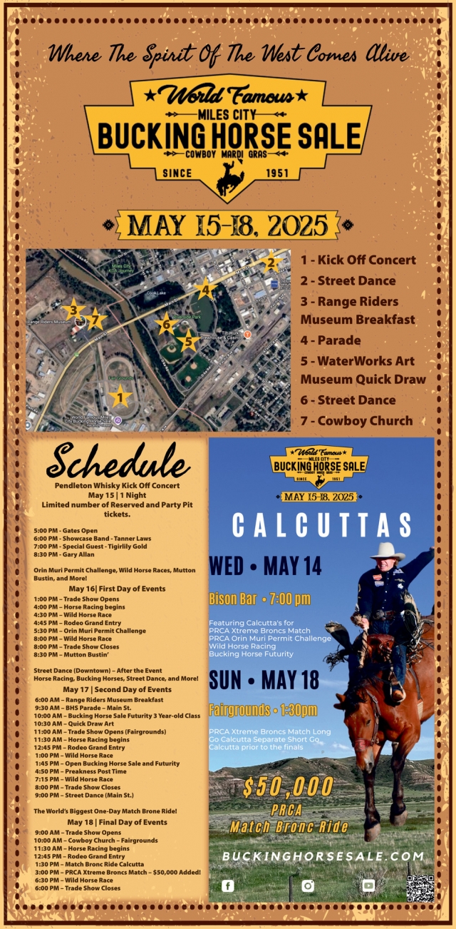 Where the Spirit of The West Comes Alive, Bucking Horse Sale (May 16-19, 2024), Miles City, MT