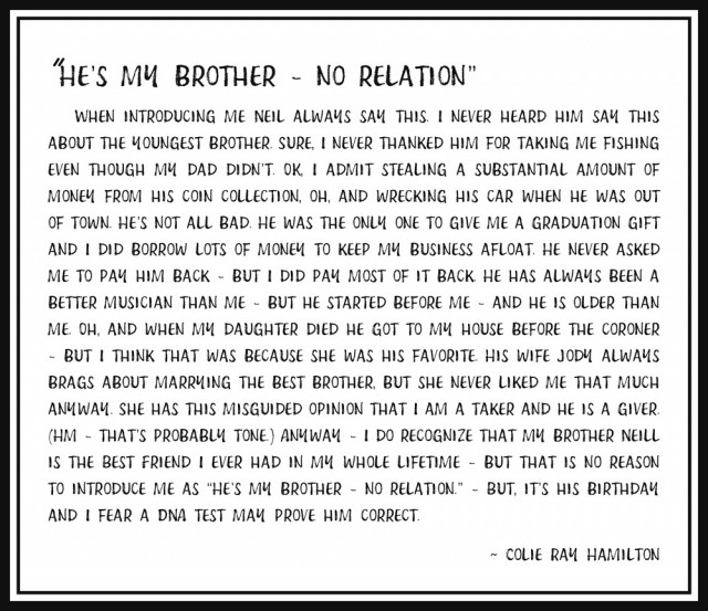 He's My Brother - No Relation, Cole Ray Hamilton