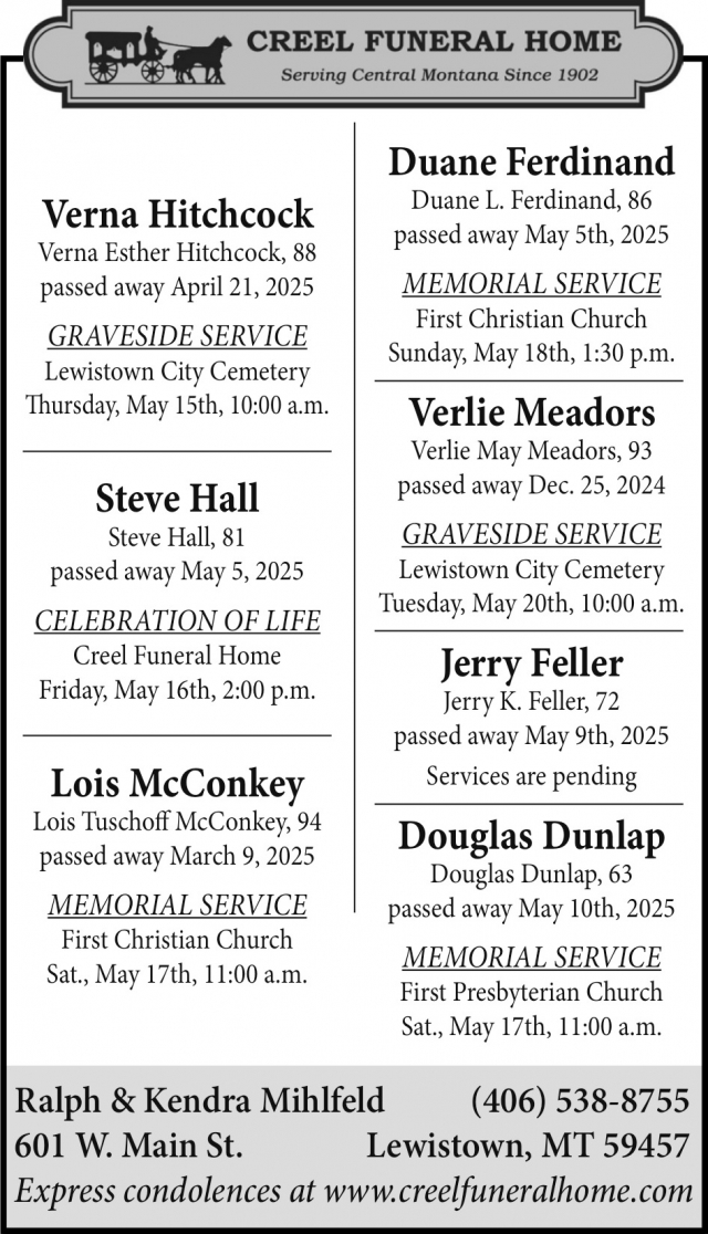 Funeral Home, Creel Funeral Home, Lewistown, MT