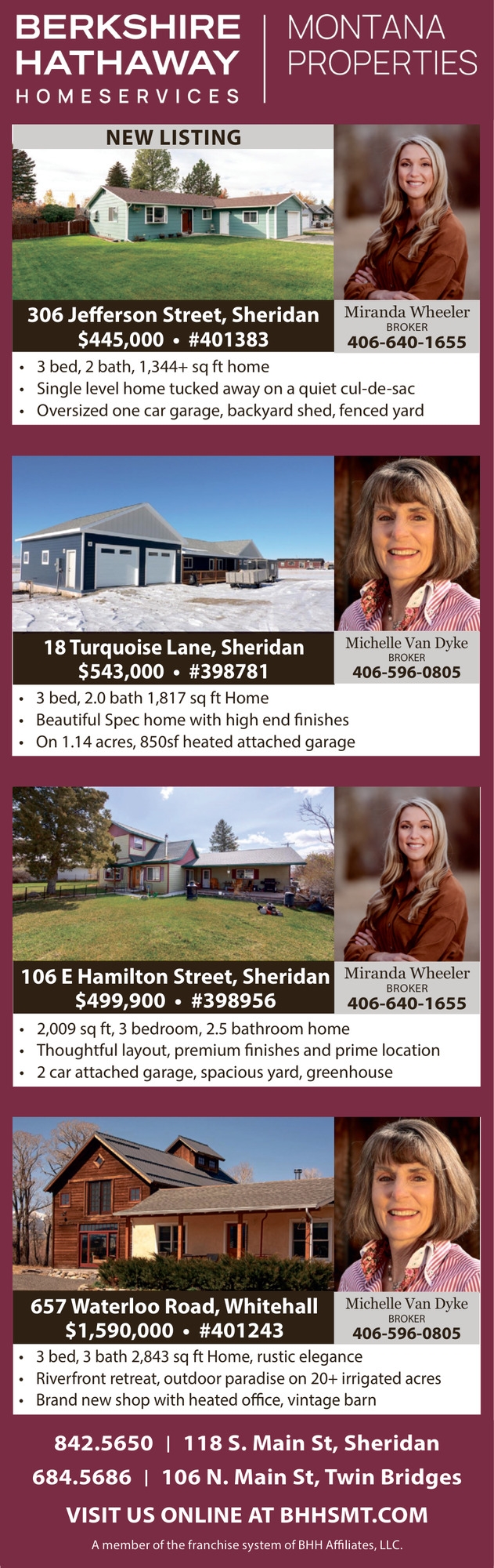 Montana Properties, Miranda Wheeler / Nicholette Picken - Berkshire Hathaway HomeServices Montana Properties