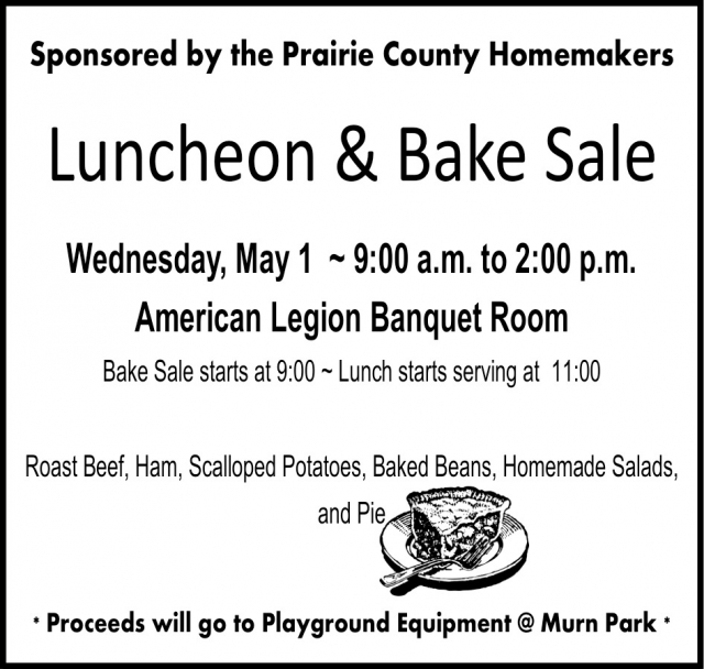 Luncheon & Bake Sale, Luncheon & Bake Sale (May 1, 2024)