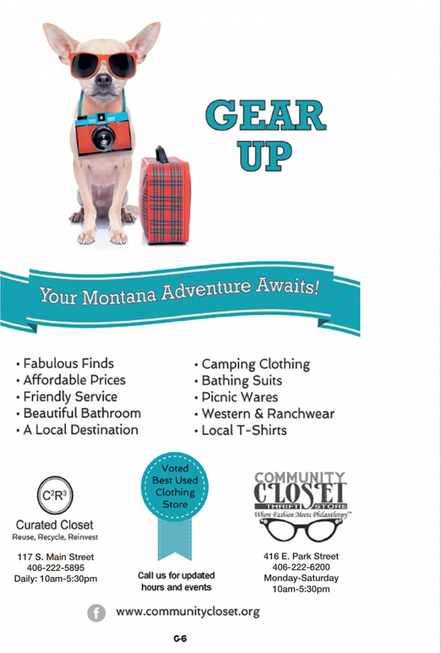 Your Montana Adventure Awaits!, Community Closet Thrift Store, Livingston, MT
